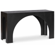 Maklaine Contemporary Solid Oak Wood Console Table in Black Finish