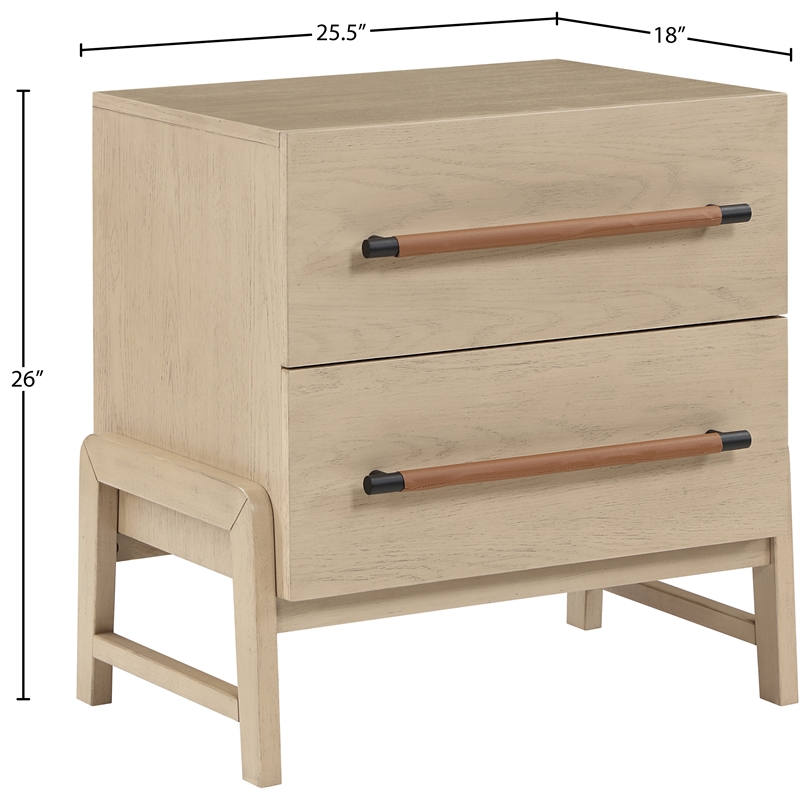 Maklaine Modern / Contemporary Natural Oak Finish Night Stand