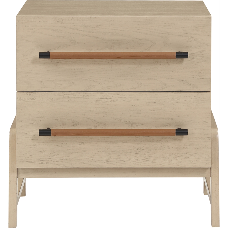 Maklaine Modern / Contemporary Natural Oak Finish Night Stand