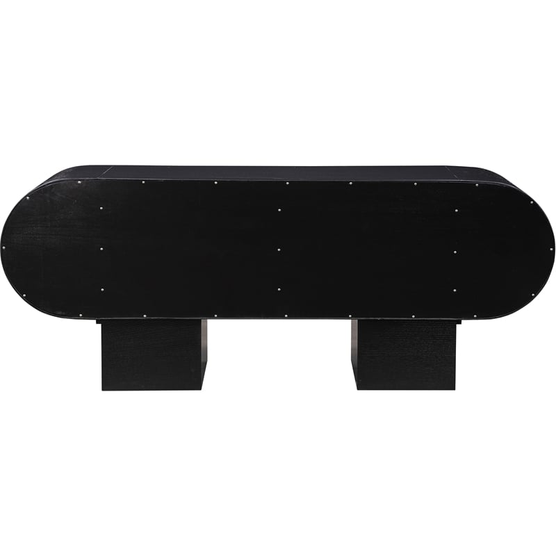 Maklaine Contemporary Rich Black Oak Veneer Sideboard/Buffet