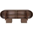 Maklaine Contemporary Rich Brown Oak Veneer Sideboard/Buffet