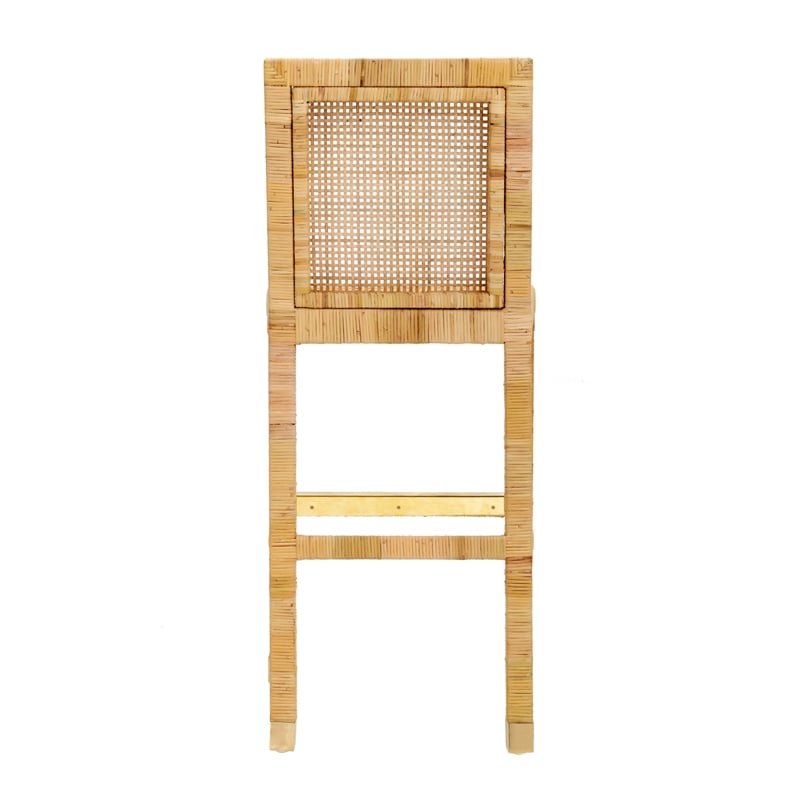 Maklaine Modern / Contemporary Handmade Natural Rattan Bar Stool