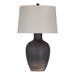 maklaine modern / contemporary table lamp in black resin finish