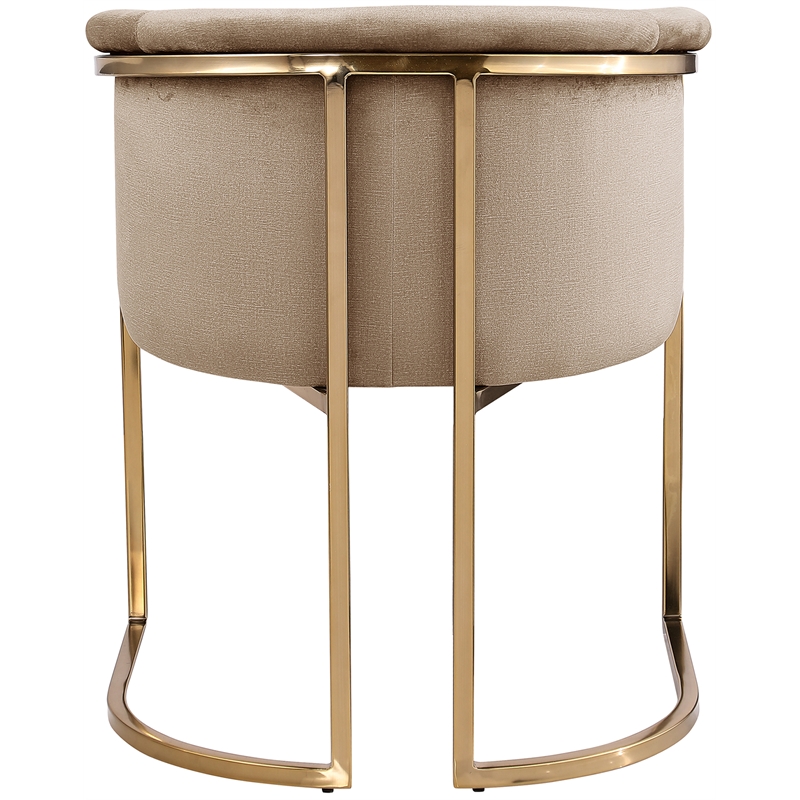 Maklaine Modern / Contemporary Beige Finish Velvet Dining Chair