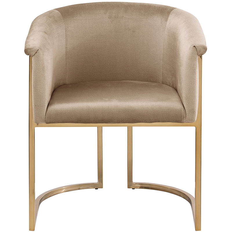 Maklaine Modern / Contemporary Beige Finish Velvet Dining Chair