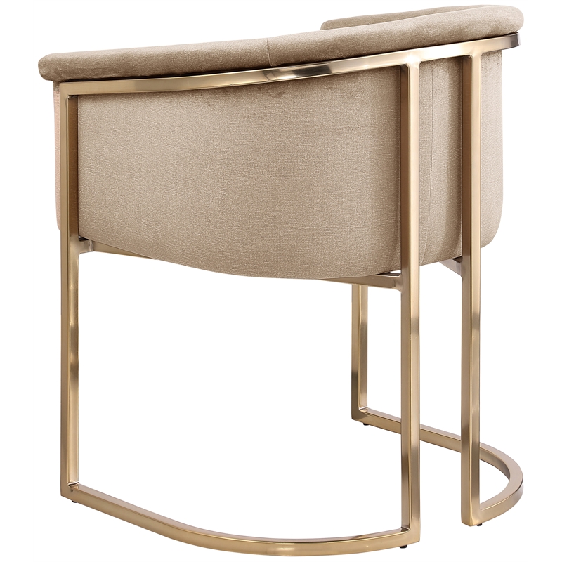 Maklaine Modern / Contemporary Beige Finish Velvet Dining Chair