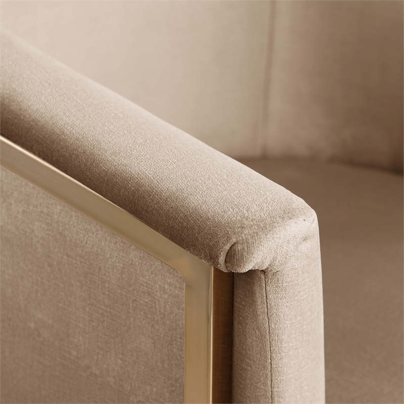 Maklaine Modern / Contemporary Beige Finish Velvet Dining Chair