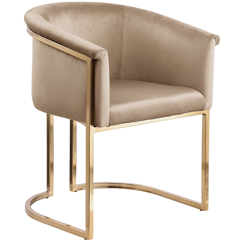 Maklaine Modern / Contemporary Beige Finish Velvet Dining Chair