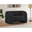 Maklaine Modern / Contemporary Black Finish Boucle Fabric Chair