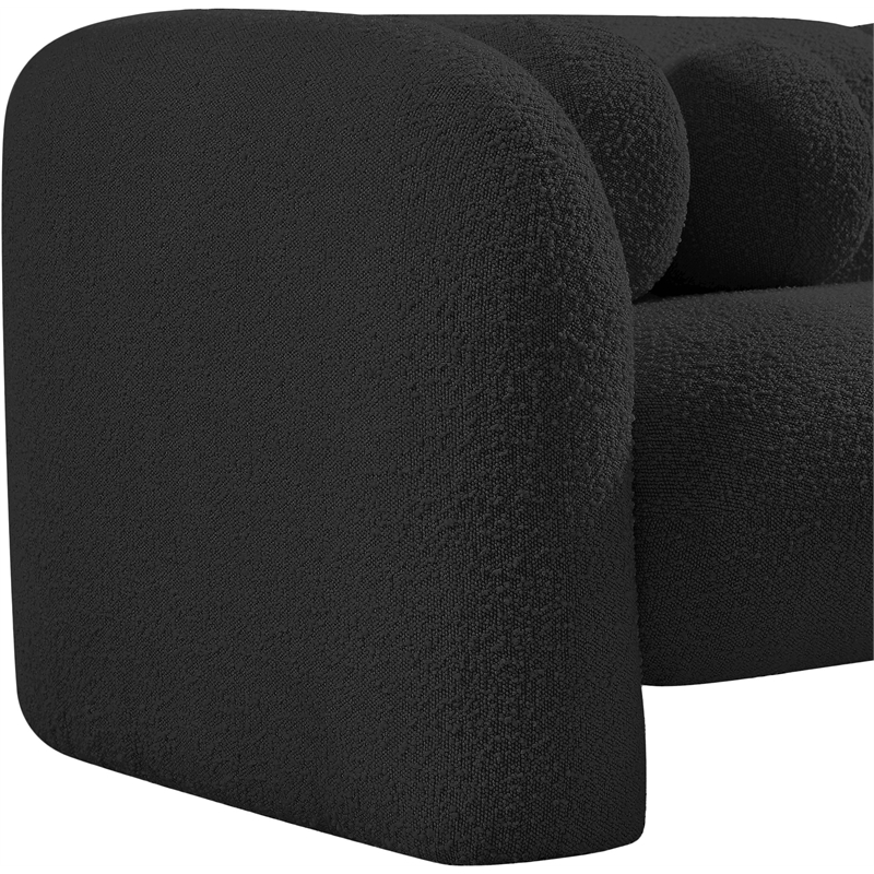 Maklaine Modern / Contemporary Black Finish Boucle Fabric Chair