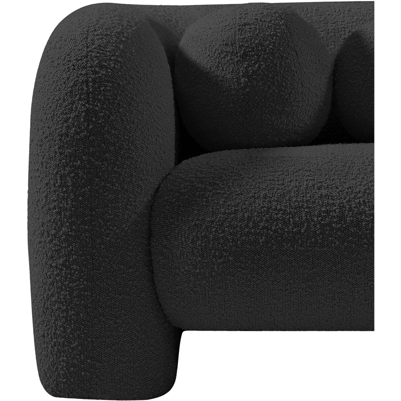 Maklaine Modern / Contemporary Black Finish Boucle Fabric Chair