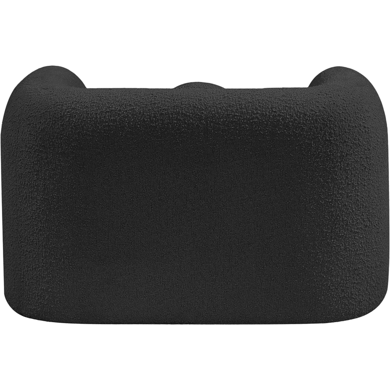 Maklaine Modern / Contemporary Black Finish Boucle Fabric Chair