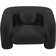 Maklaine Modern / Contemporary Black Finish Boucle Fabric Chair
