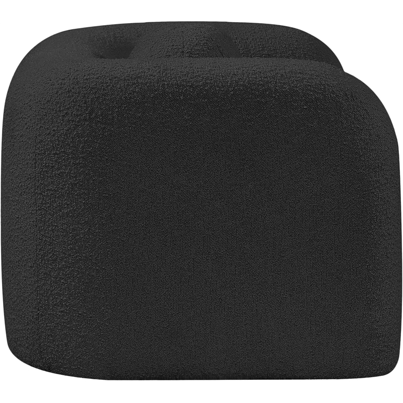 Maklaine Modern / Contemporary Black Finish Boucle Fabric Chair