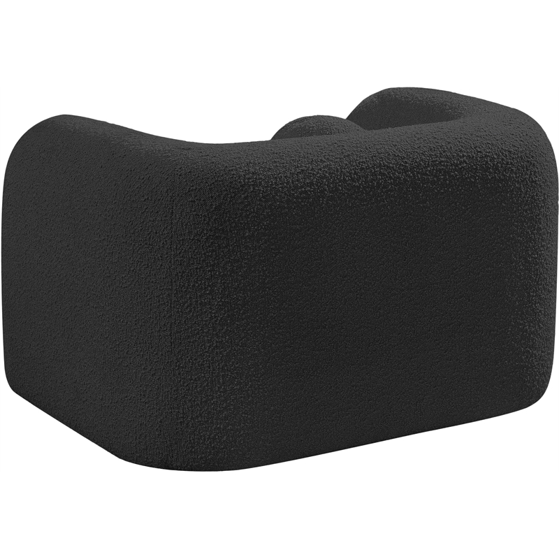 Maklaine Modern / Contemporary Black Finish Boucle Fabric Chair