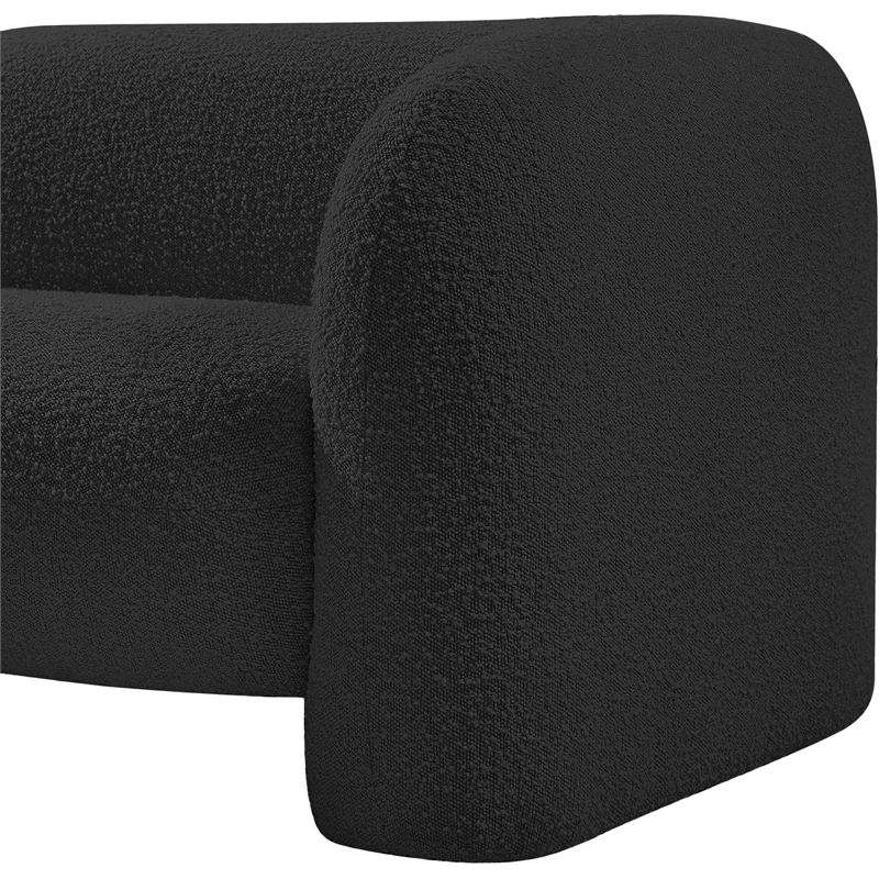 Maklaine Modern / Contemporary Black Finish Boucle Fabric Chair