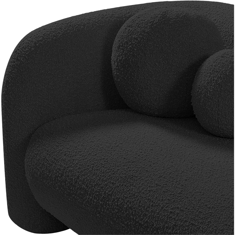 Maklaine Modern / Contemporary Black Finish Boucle Fabric Chair