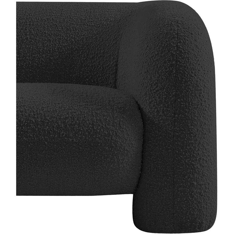 Maklaine Modern / Contemporary Black Finish Boucle Fabric Chair