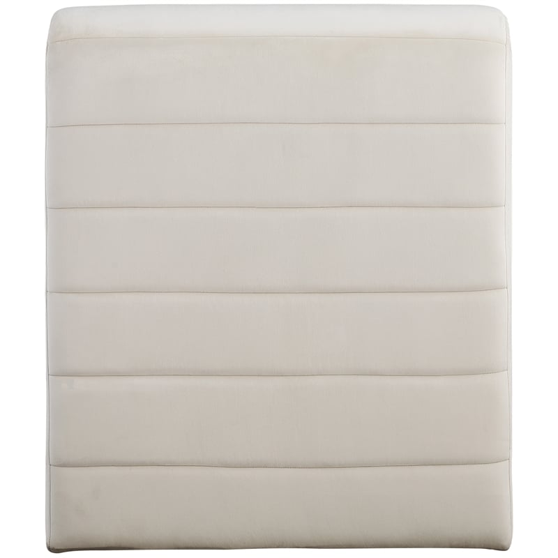 Maklaine Contemporary Channel Tufted Cream Velvet Accent Chair
