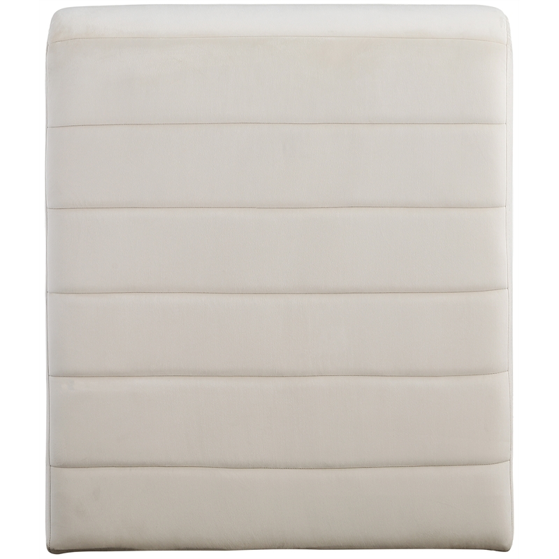 Maklaine Contemporary Channel Tufted Cream Velvet Accent Chair