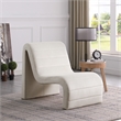 Maklaine Contemporary Channel Tufted Cream Velvet Accent Chair
