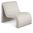 Maklaine Contemporary Channel Tufted Cream Velvet Accent Chair