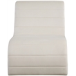 Maklaine Contemporary Channel Tufted Cream Velvet Accent Chair