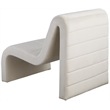 Maklaine Contemporary Channel Tufted Cream Velvet Accent Chair
