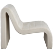 Maklaine Contemporary Channel Tufted Cream Velvet Accent Chair