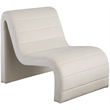 Maklaine Contemporary Channel Tufted Cream Velvet Accent Chair