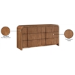 Maklaine Contemporary Solid Wood Rich Walnut Oak Veneer Dresser