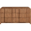 Maklaine Contemporary Solid Wood Rich Walnut Oak Veneer Dresser