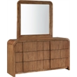 Maklaine Contemporary Solid Wood Rich Walnut Oak Veneer Dresser