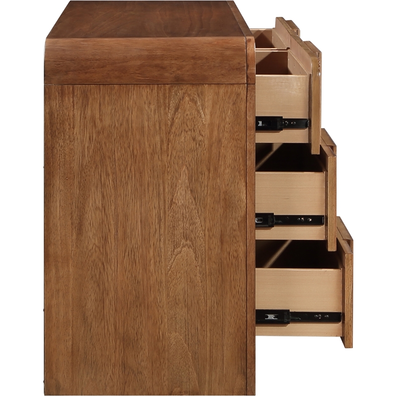 Maklaine Contemporary Solid Wood Rich Walnut Oak Veneer Dresser