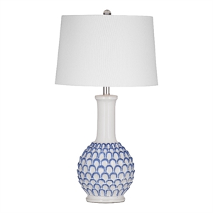 maklaine modern / contemporary table lamp in blue ceramic finish