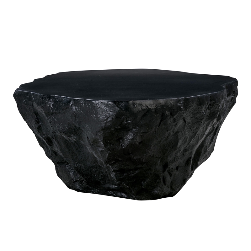 Maklaine Modern / Contemporary Handmade Black Concrete Coffee Table