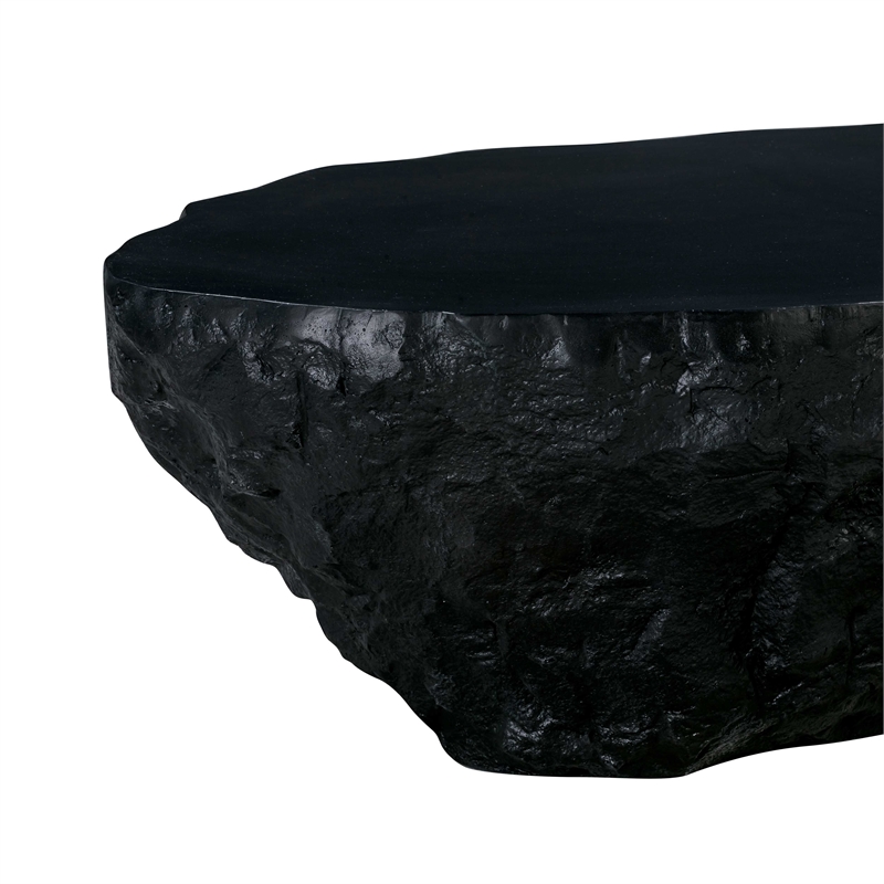 Maklaine Modern / Contemporary Handmade Black Concrete Coffee Table
