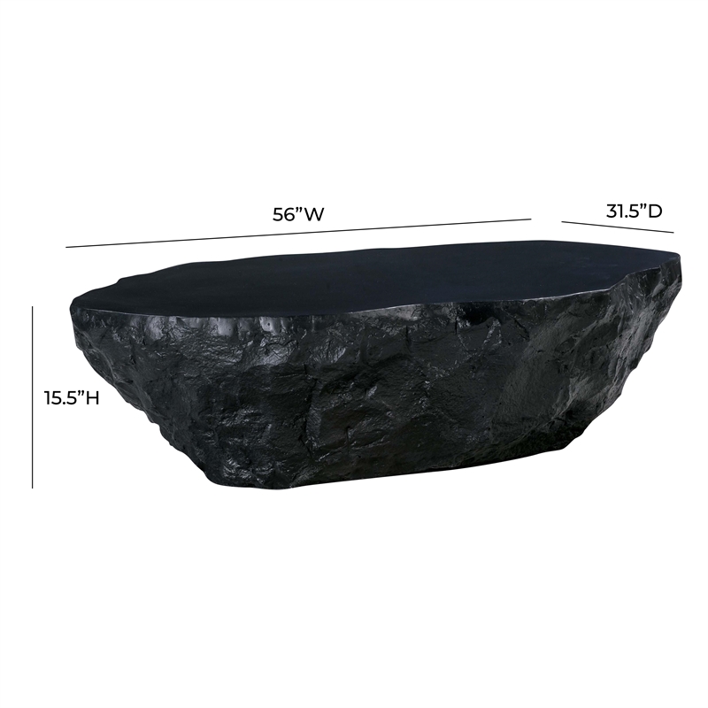 Maklaine Modern / Contemporary Handmade Black Concrete Coffee Table