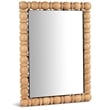 Maklaine Contemporary Solid Acacia Wood Frame Bleached Natural Oak Mirror
