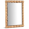 Maklaine Contemporary Solid Acacia Wood Frame Bleached Natural Oak Mirror