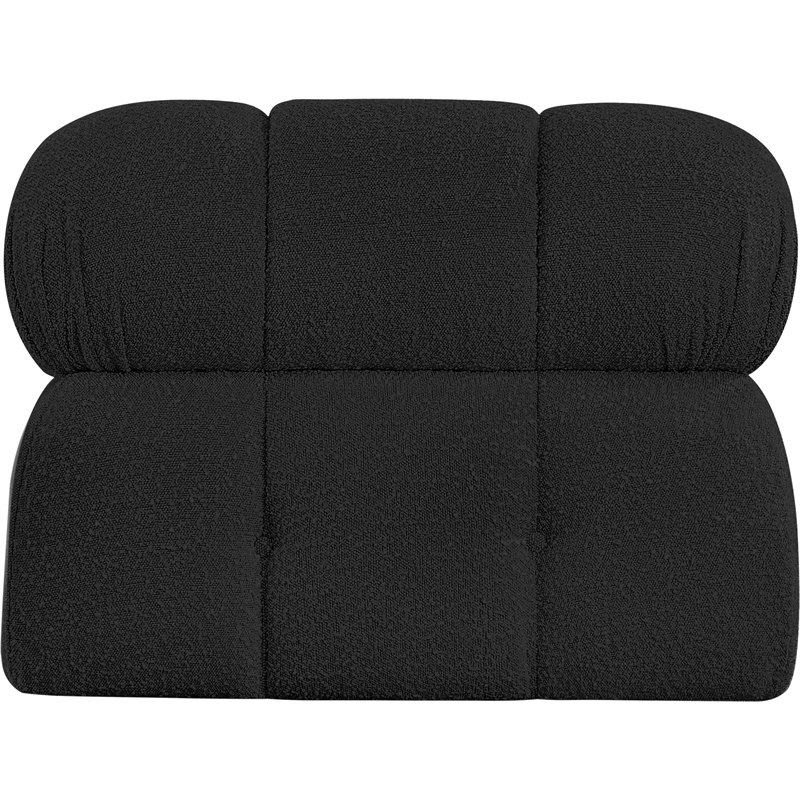 Maklaine Contemporary Rich Black Boucle Fabric Armless Chair