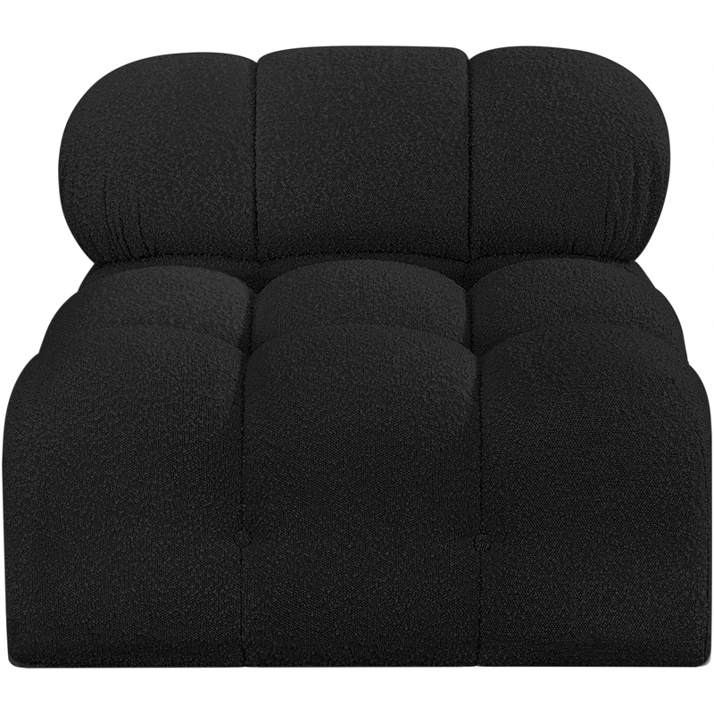 Maklaine Contemporary Rich Black Boucle Fabric Armless Chair