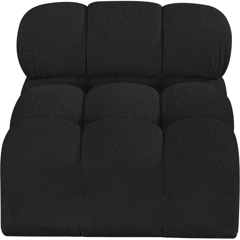 Maklaine Contemporary Rich Black Boucle Fabric Armless Chair