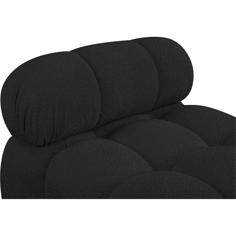 Maklaine Contemporary Rich Black Boucle Fabric Armless Chair