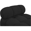 Maklaine Contemporary Rich Black Boucle Fabric Armless Chair
