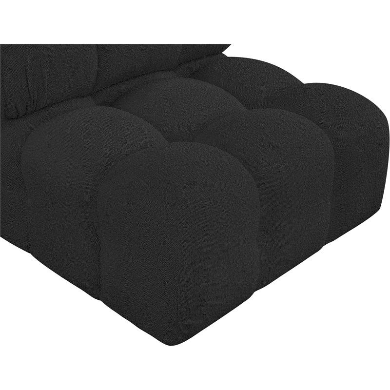 Maklaine Contemporary Rich Black Boucle Fabric Armless Chair