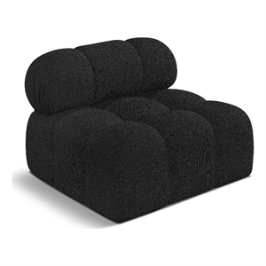 Maklaine Contemporary Rich Black Boucle Fabric Armless Chair