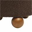 Maklaine Modern / Contemporary Chocolate Brown Finish Boucle Stool