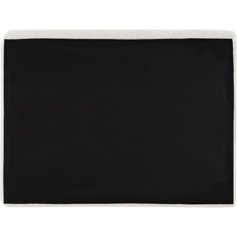 Maklaine Contemporary Rich Cream Finish Boucle Fabric Queen Bed