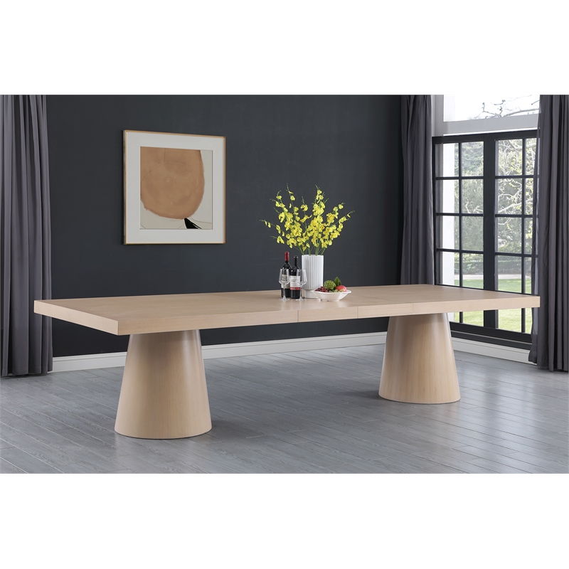 Maklaine Contemporary Rich Natural Finish Oak Veneer Dining Table